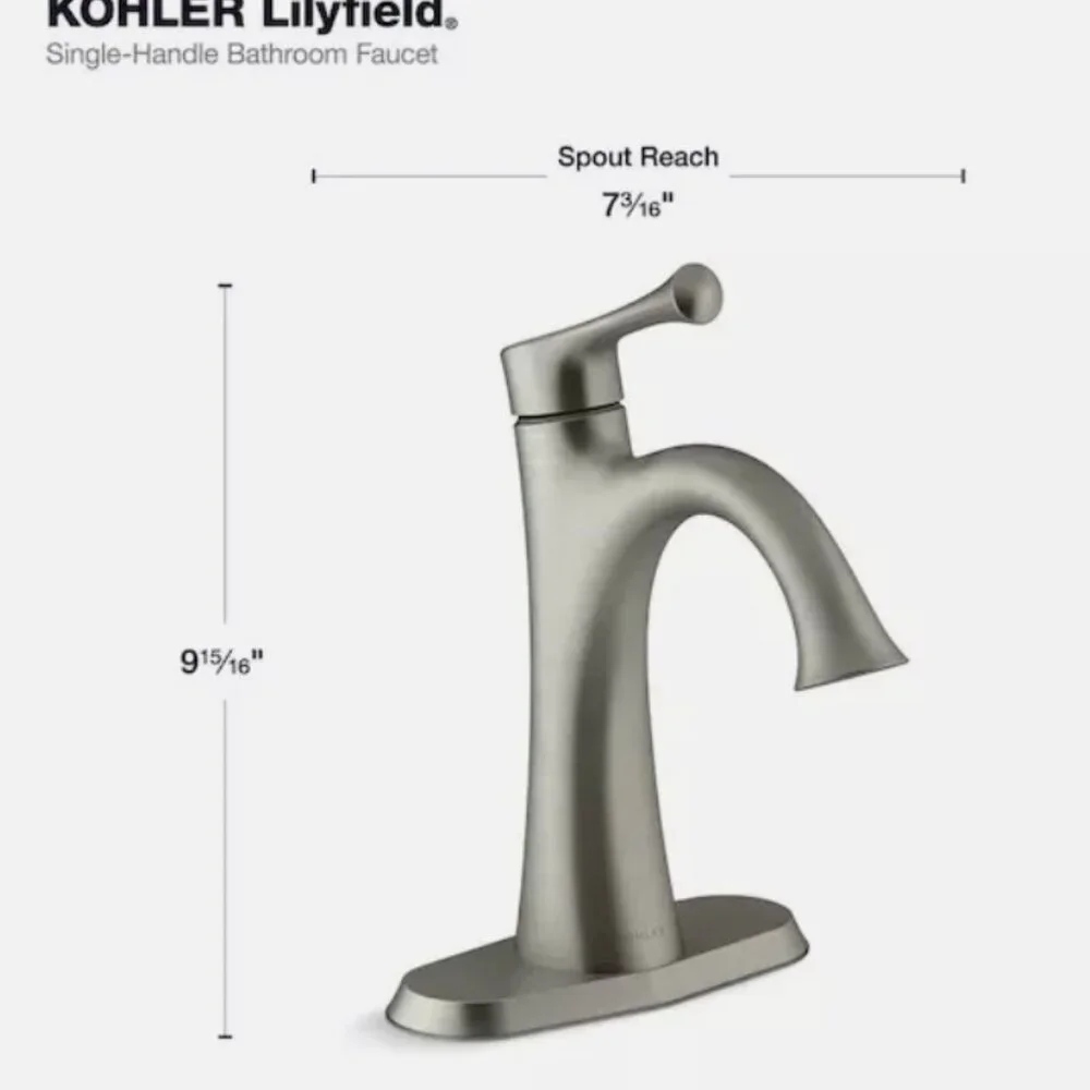 KOHLER Lilyfield Brushed Nickel Handle Single Hole/4